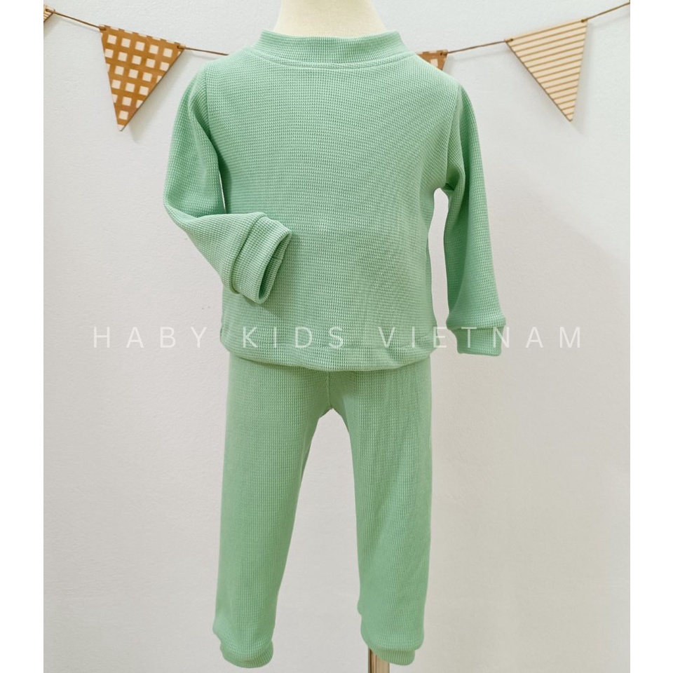 Bộ đồ thu đông dài tay chất tổ ong cao cấp HABY KIDS