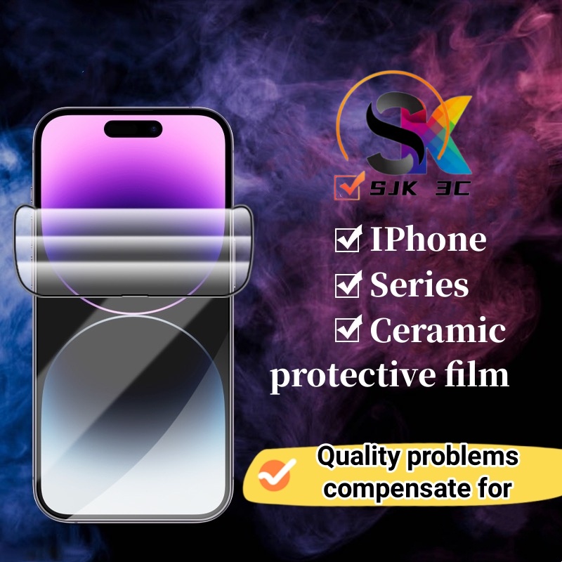 Kính Cường Lực 7P-14ProMax Gốm Sứ Bảo Vệ Toàn Màn Hình Cho iPhone 14 13 12 11 Pro Max 6 7 8 Plus XR X XS MAX 12 mini 13 mini