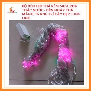 Bộ đèn led thả rèm mưa rơi/ thác nước - đèn nháy thả mành, trang trí cây đẹp lung linh , 150 bóng.