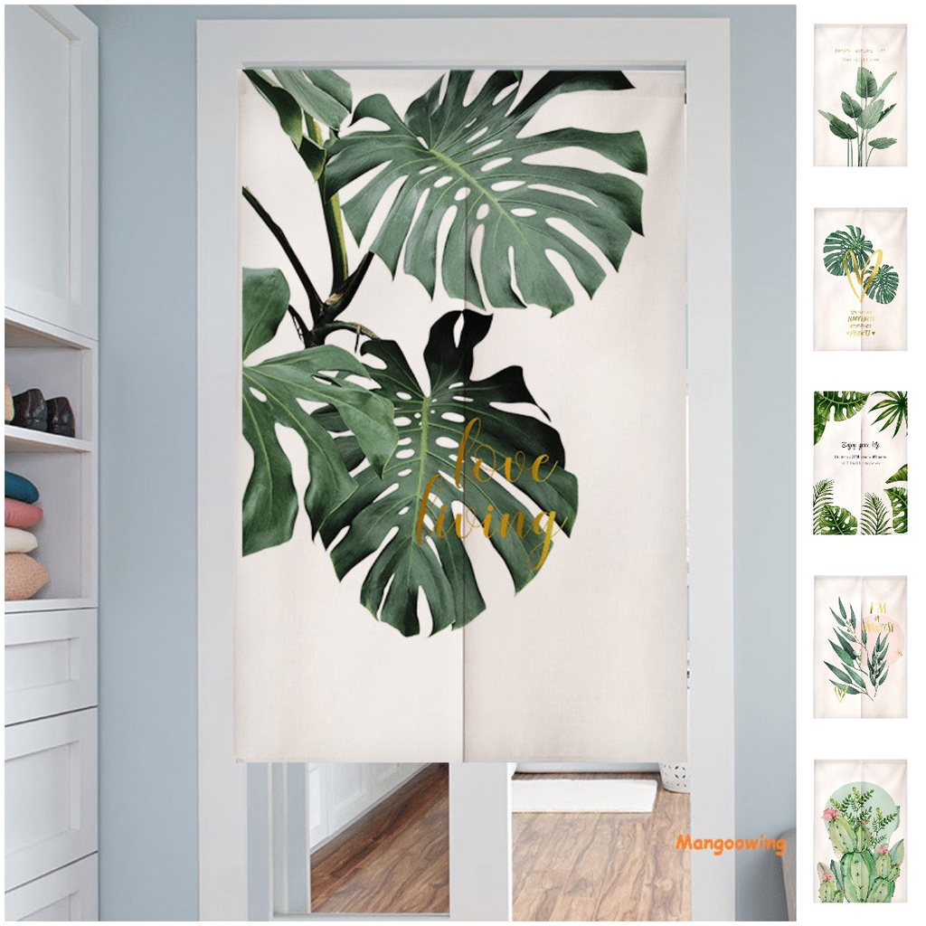 Rèm Cửa Họa Tiết Monstera Trang Trí Nhà Bếp / Phòng Tắm Tùy Chỉnh Ô Cửa Màn Bắc Âu Monstera Màn Cửa Phân Vùng Cho Nhà Bếp Trang Trí Nhà Nửa Màn Nhà Tắm Bóng Màn