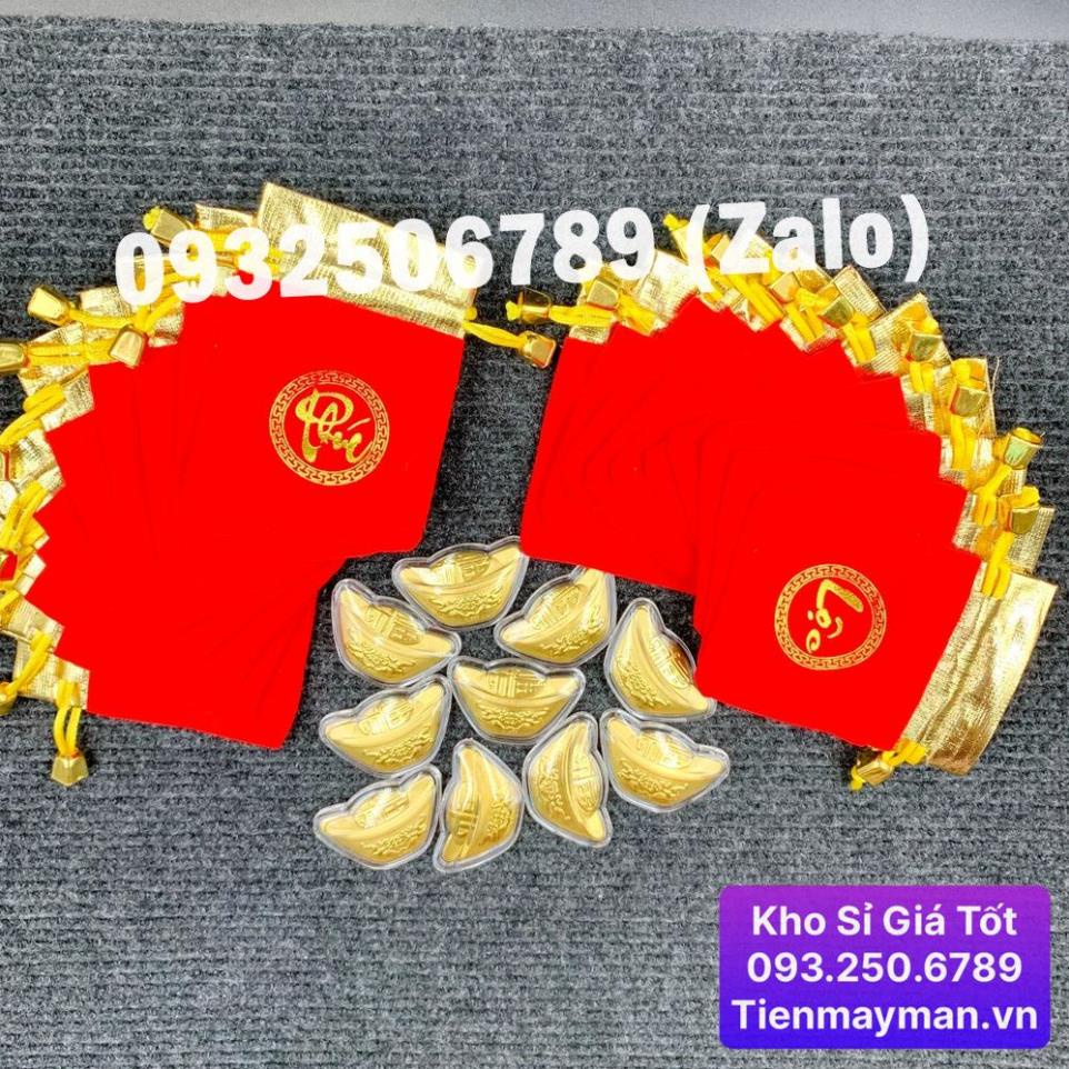 ⭐HÓT⭐ Combo 10 Thỏi Vàng Kèm Túi Gấm Phúc , Lộc
