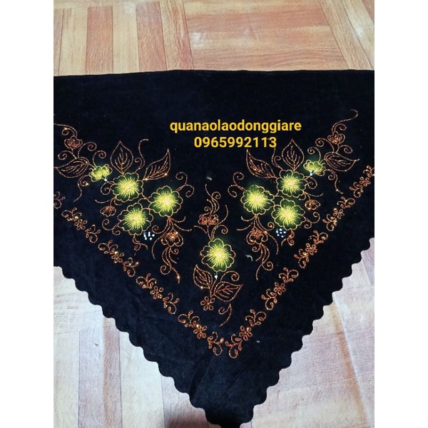 Khăn nhung đội đầu cho bà, khăn nhung tam giác bà già