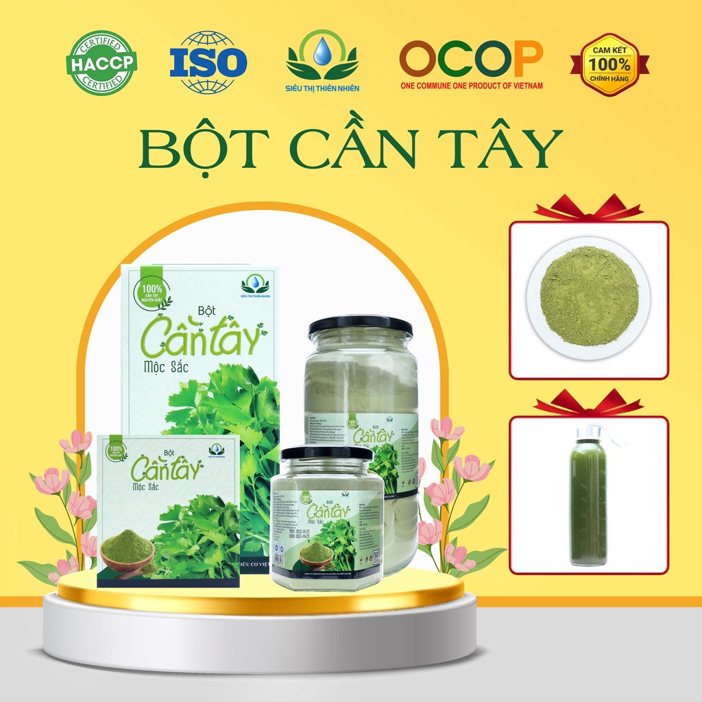 Bột Cần Tây Nguyên Chất SIÊU THỊ THIÊN NHIÊN Hỗ Trợ Giảm Cân, Tiêu Hóa Tốt Và Cung Cấp Vitamin
