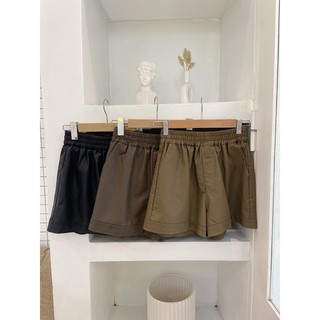 Quần short da cạp chun