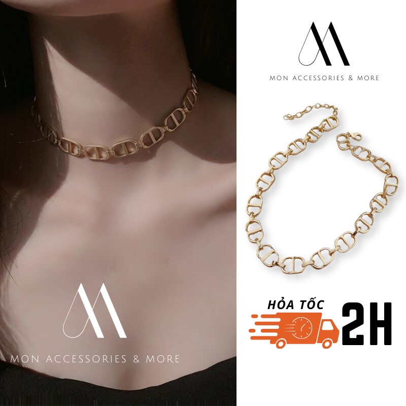 Dây Chuyền | Chocker | Vòng Cổ MON.SG dây chuyền hãng cao cấp, dạng dây xích cá tính sang chảnh - CK 17
