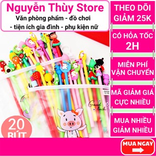 Combo 20 bút bi xanh / tím nhiều hình cực đẹp giá rẻ, chất lượng