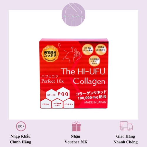 The Hi UFU Perfect 10x Collagen 100.000mg - Collagen Trẻ Hóa Đến Từ Nhật Bản - Full Hộp (10 Gói)