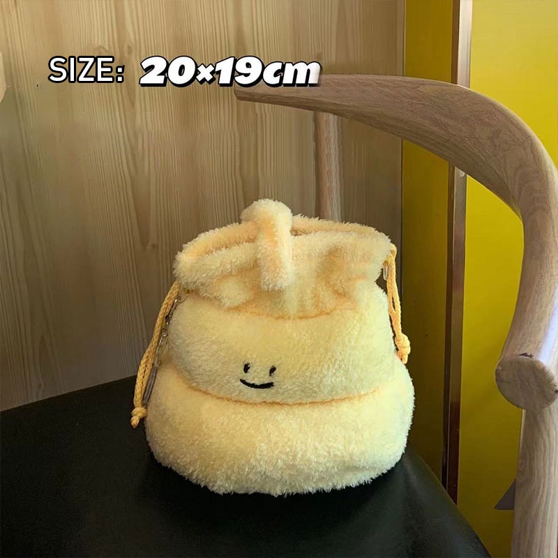 Menas Túi Xách Dây Rút Bằng Vải Bông Màu Trơn Dễ Thương Vui Nhộn Thời Trang