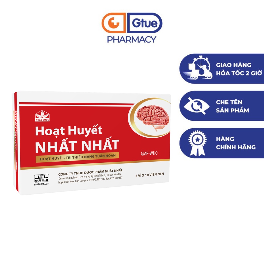 Viên uống Hoạt Huyết Nhất Nhất giảm chứng huyết hư, ứ trệ giúp máu lưu thông lên não tốt 30 viên Hoa Bằng Việt Mỹ