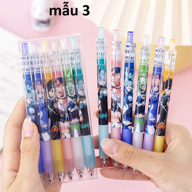 Bút viết in hình nhân vật Genshin impact