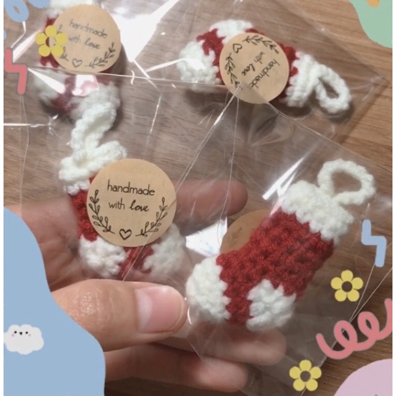 Móc khoá tất noel bằng len handmade🥰🥰🧦🧦
