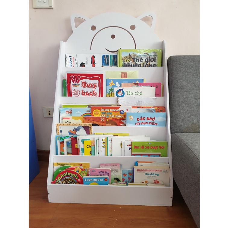 Kệ sách cho bé hình gấu có 5 tầng để sách đa năng
