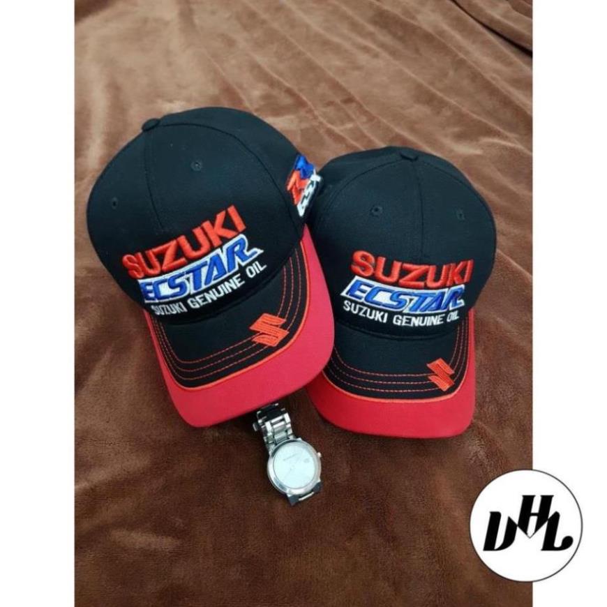 (Hàng VNXK) Nón kết nam, Nón lưỡi trai XE ĐUA tem xe SUZUKI thêu Logo chỉ bóng nổi (Ảnh thật) - Race2