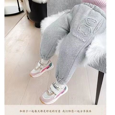 Quần Cotton Lót Lông Cừu Dày Dặn Thời Trang Thu Đông Cho Bé Gái We