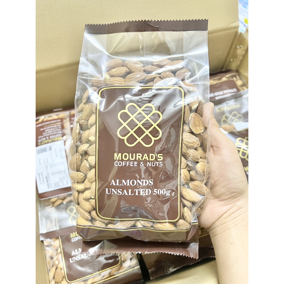 Hạt hạnh nhân sấy chín, bóc, tách vỏ, sấy khô, nguyên vị, mourad, ÚC 500g