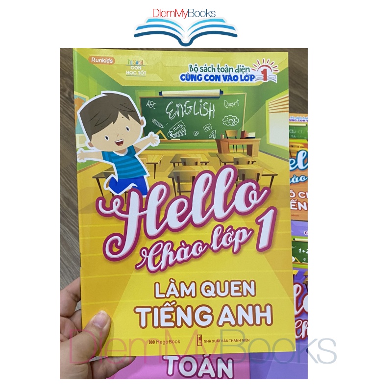 Sách  Làm quen Tiếng Anh-Hello Chào lớp 1 dành cho bé từ 3-6 tuổi Tặng kèm sticker khen thưởng