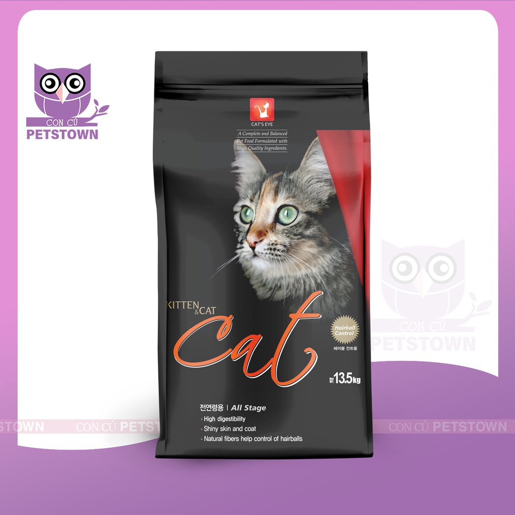[13.5KG/CHÍNH HÃNG] CAT'S EYE - Hạt cateye thức ăn cho mèo mọi lứa tuổi túi nguyên 13.5KG nhập khẩu 