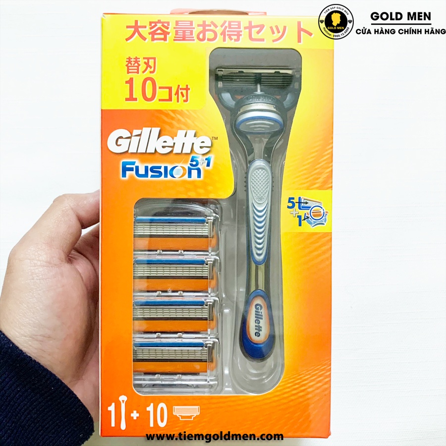 Dao cạo râu Gillette Fusion 5+1 set 10, set 6 Nhật Bản