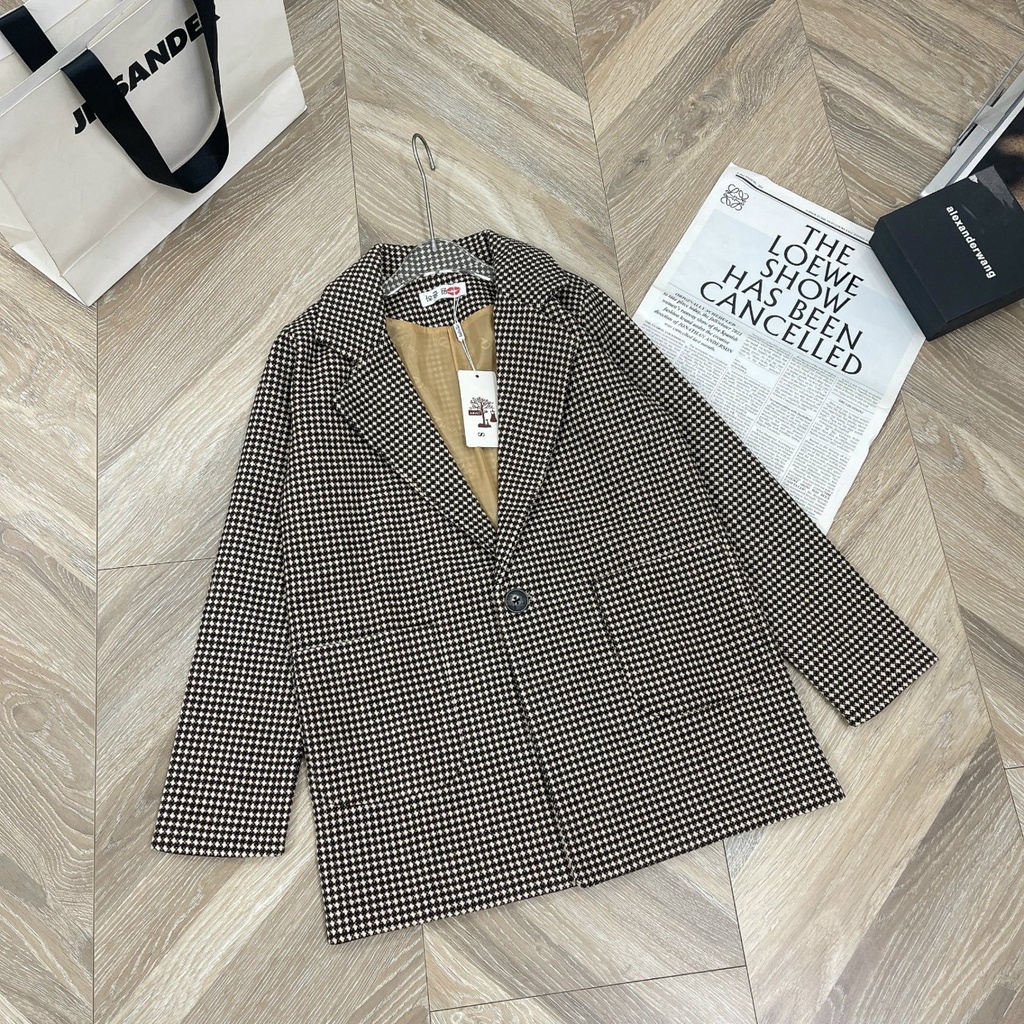 (ẢNH THẬT) ÁO KHOÁC DẠ NỮ 2 LỚP, ÁO VEST BLAZER KẺ CHẤT ĐẸP PHOM CHUẨN