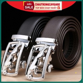 [HÀNG HIỆU] Thắt Lưng Da Nam Khóa Tự Động Cao Cấp Dây Nịt Nam Da Bò 100% Chính Hãng JAGUAR XF Mạ Bạc Gu Nam Tính GG-1000