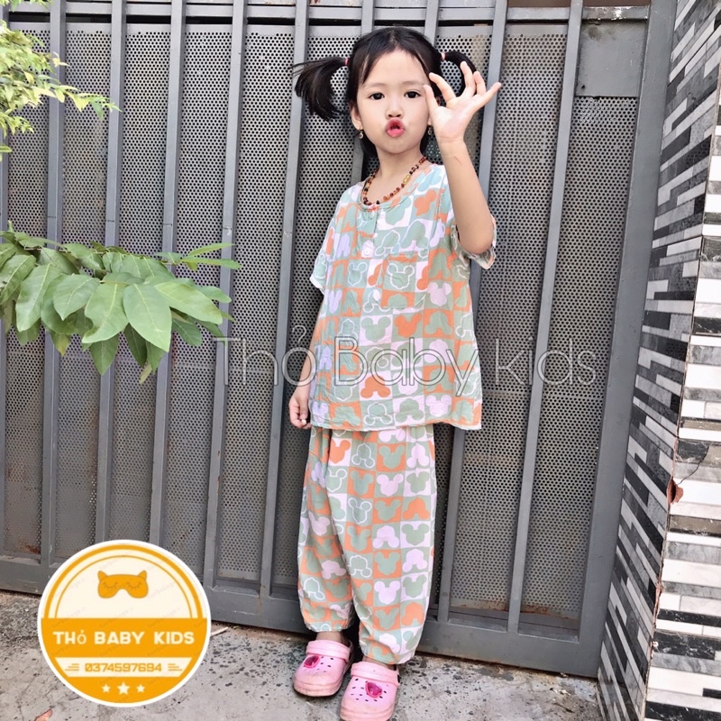 Bộ lanh tay ngắn quần dài bé trai, vải lanh mềm mát thấm hút mồ hôi tốt thỏ baby kids