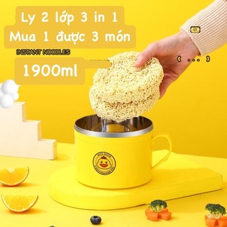 chén 2lớp con vịt vàng