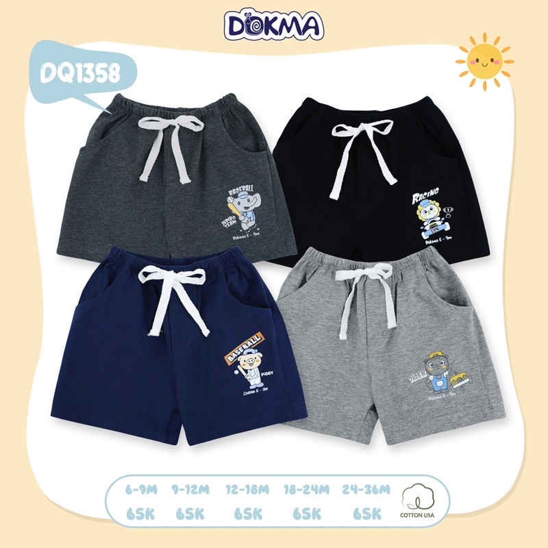 Nhùn nhùn Quần cotton Dokma co giãn size 6- 9m đến 2-3y thùng 13