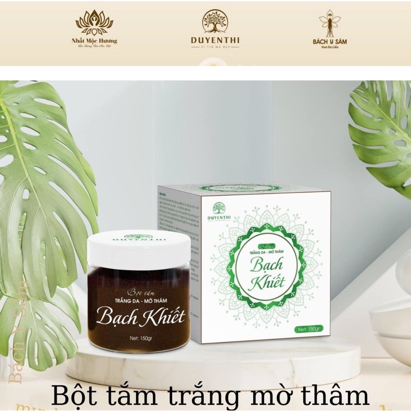 BỘT TẮM TRẮNG DA MỜ THÂM NÁCH BẸN MÔNG KHEO 150gr của BẠCH LINH BÁCH Y SÂM