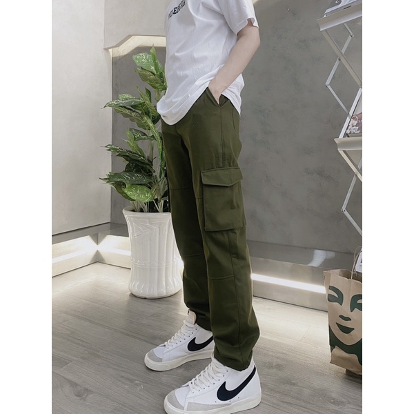 quần kaki túi hộp màu xanh rêu unisex (sp kèm ảnh thật ) | BigBuy360 - bigbuy360.vn