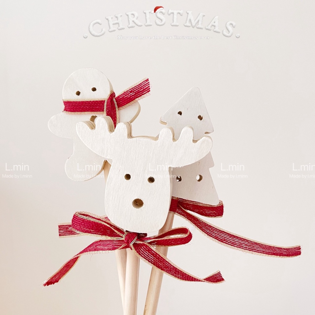 Logo gỗ decor noel