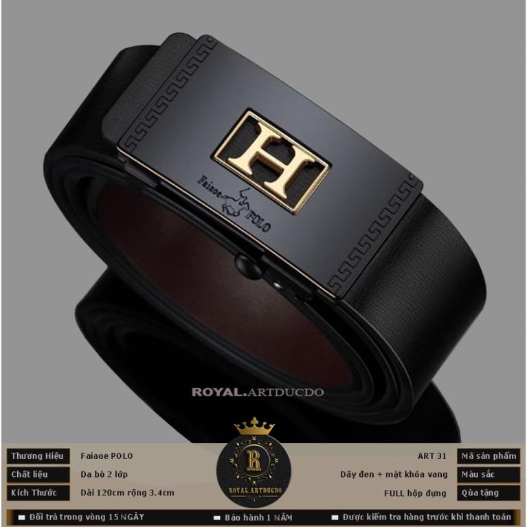 Thắt lưng nam cao cấp FaiaoePOLO , dây nịt nam da bò ROYAL.ARTDUCDO - ART31 *