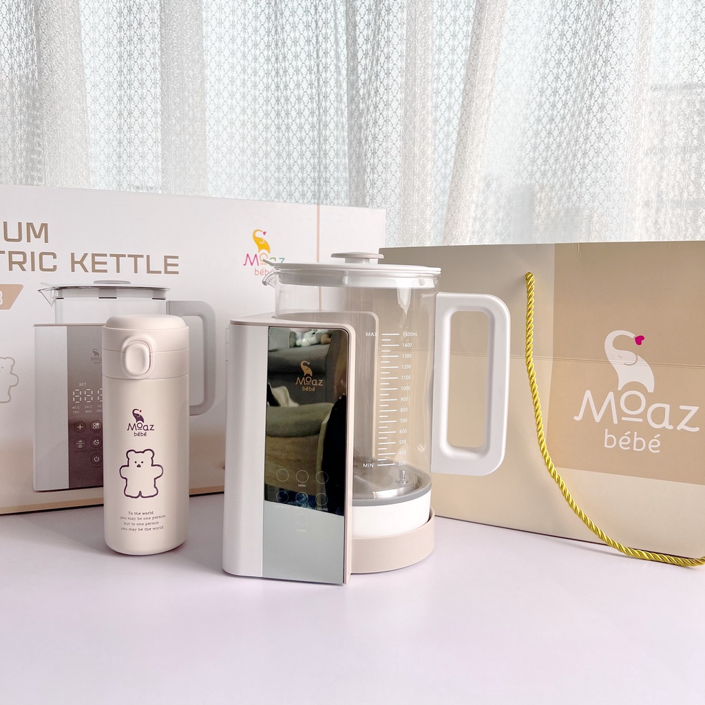Bình Đun Nước Cao Cấp Moaz Bébé MB – 043 Để Pha Sữa Có Khả Năng Khử Clo An Toàn Cho Bé