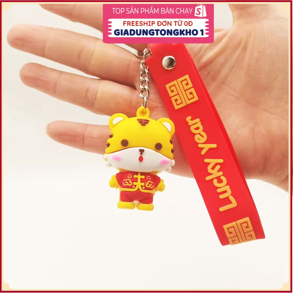 (Bán Buôn Sỉ) Móc Khóa Cute Hình Con Hổ May Mắn, Đáng Yêu, Dễ Thương