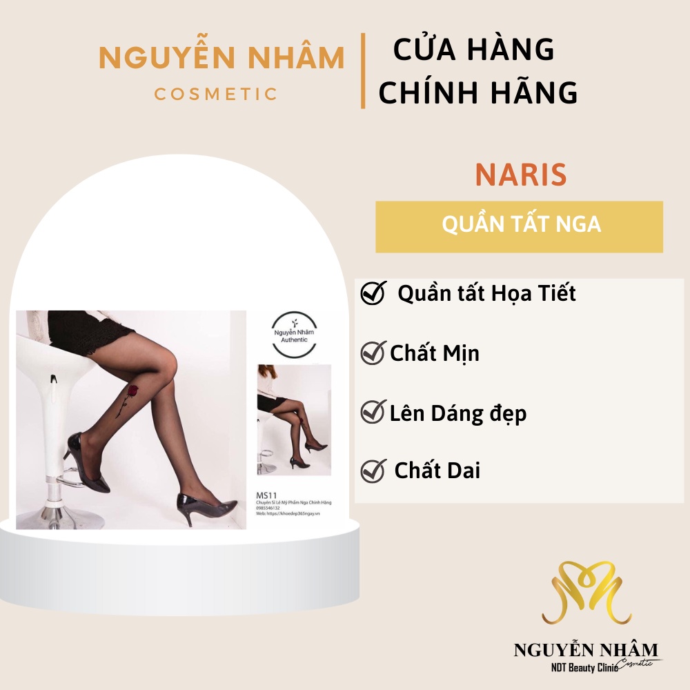 Quần tất Naris Xăm họa tiết Bông Hoa Hồng