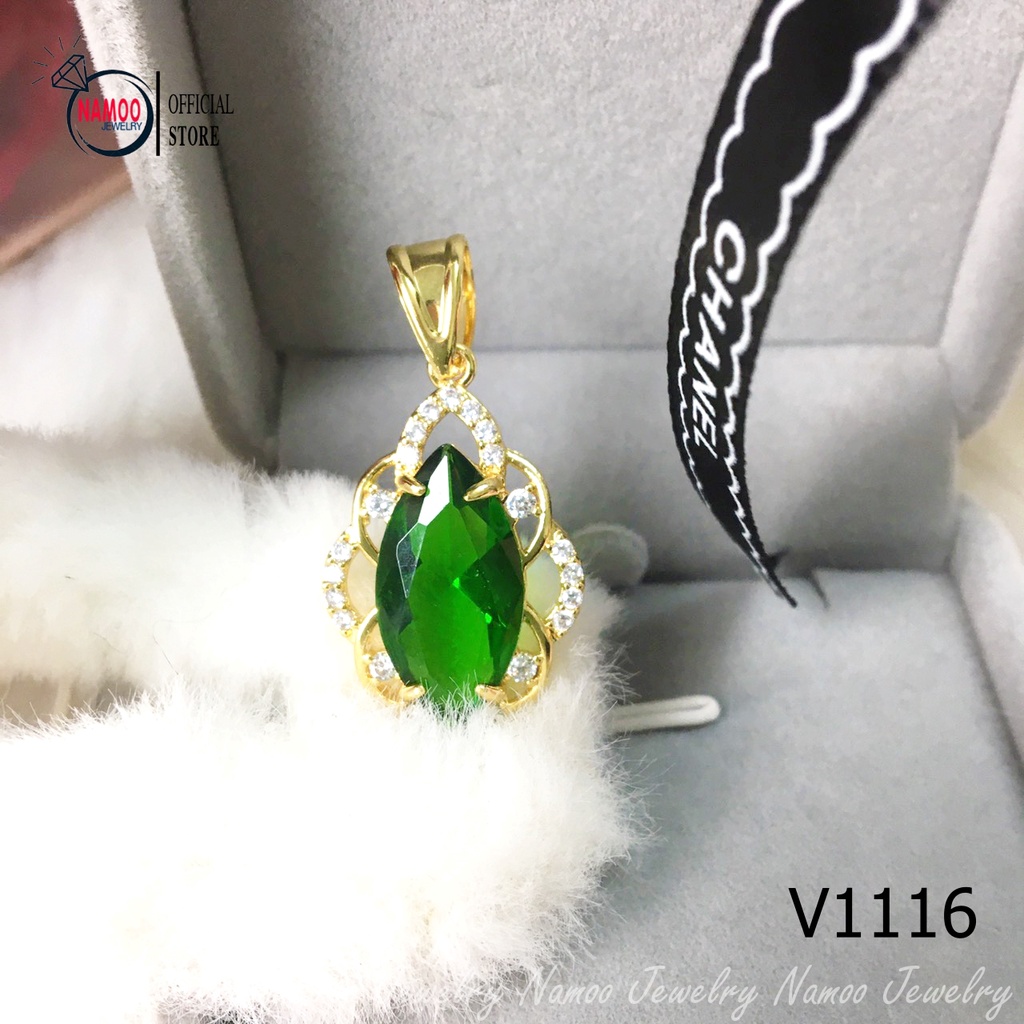 Mặt Dây Chuyền Đính Đá Lục Bảo Đẳng Cấp Thượng Lưu Cho Phái Đẹp V1116 Namoo Jewelry