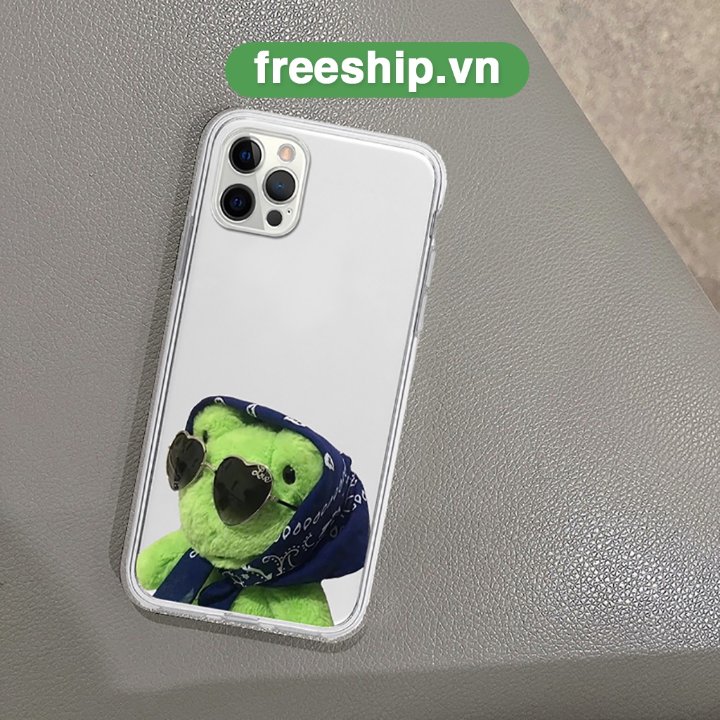 Ốp bảo vệ cam iphone ếch xanh trùm khăn dễ thương cạnh vuông cho 6/6splus/7/7plus/8/8plus/x/xr/xs/11/12/13/14/pro/max
