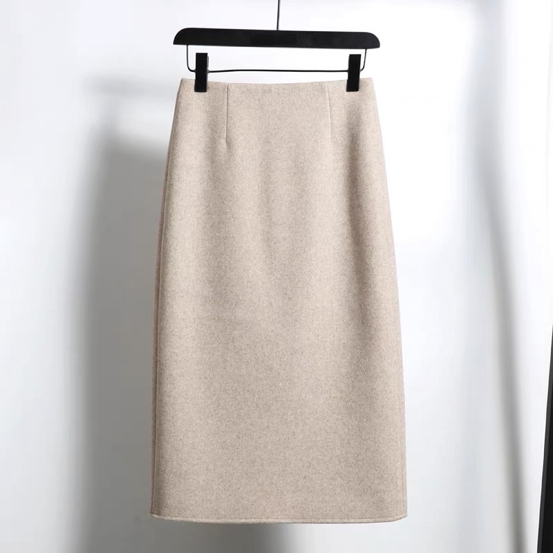 Chân Váy Dạ Chữ A Công Sở Dài Qua Gối, Chân Váy Dạ Dài Cạp Cao