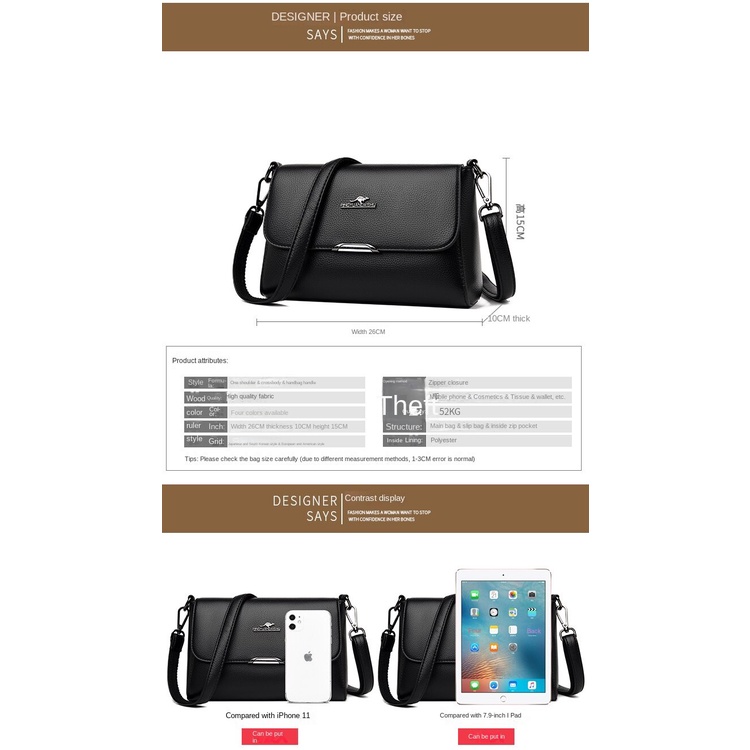 Túi Đeo Chéo Da Mềm Hình Vuông Màu Trơn Thời Trang 2022 Cho NữTúi Xách Phong Cách Đường Phố Cho Mẹ Và Bé