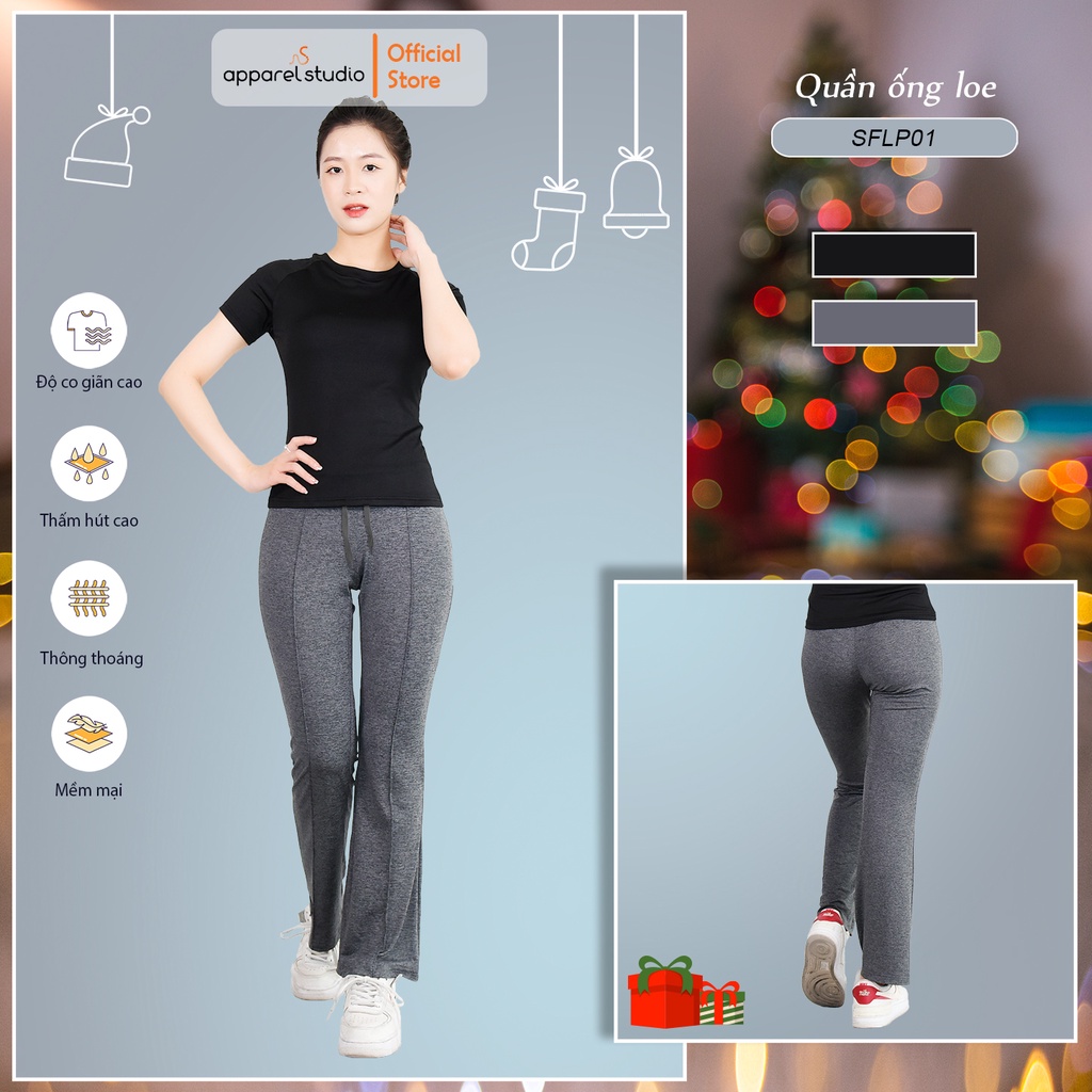 Quần nữ ôm, ống loe dáng dài, chất liệu vải co giãn 4 chiều.