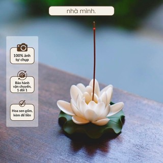  Đế Cắm Nhang Hoa Sen Gốm Hoa Sen Cắm Nhang Trầm Decor Trang Trí Góc An Bàn Trà Bàn Làm Việc 