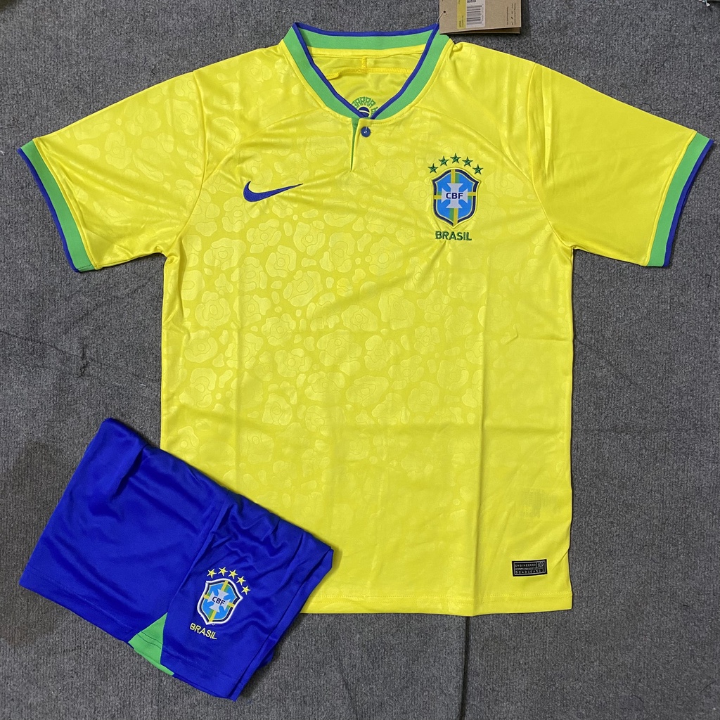 Bộ Quần Áo bóng đá Đội Tuyển Brazil Sân Nhà WC 2022 - Hàng Super Thái Chuẩn thi đấu
