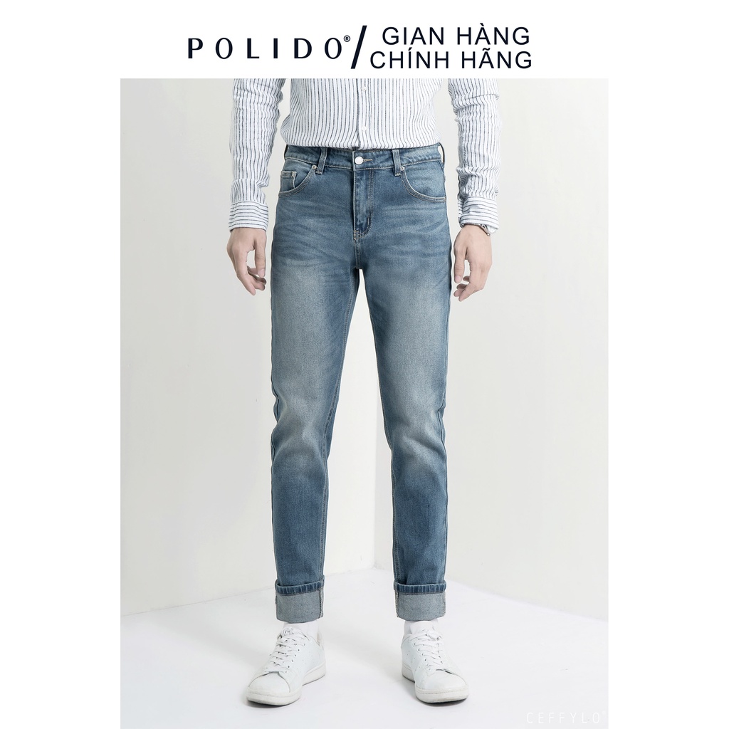 Quần Jeans Trơn CEFFYLO Cao Cấp Dáng Trơn Form Slimfit Asia Ôm Vừa Cơ Thể