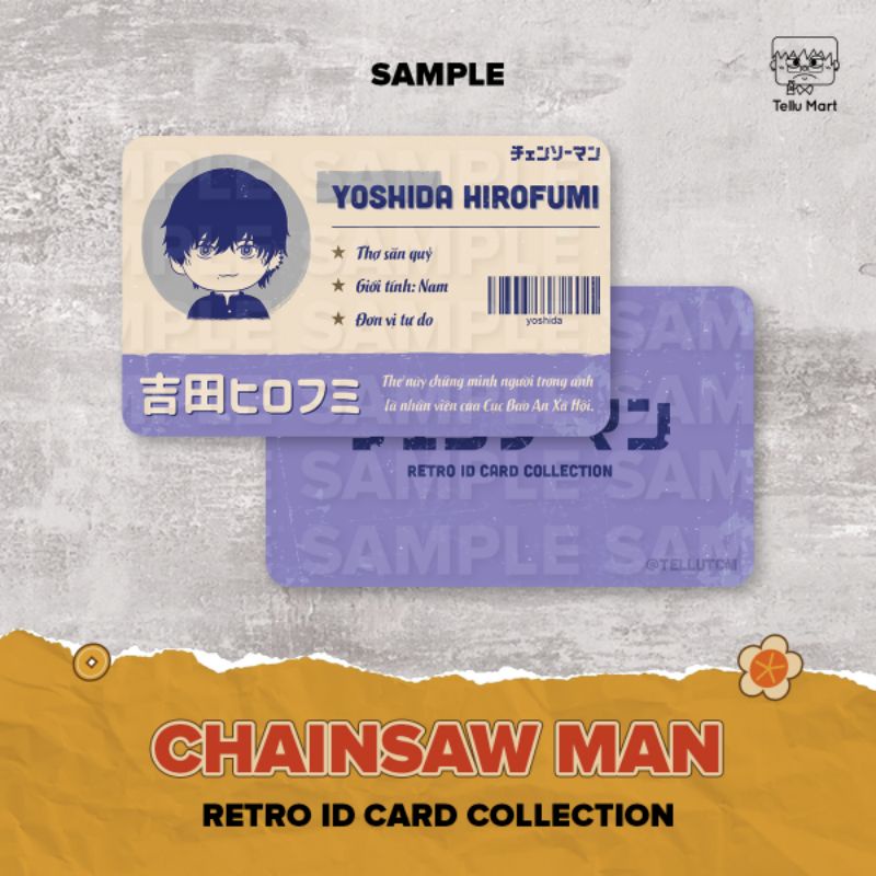 Thẻ Bài ID Card Chainsaw Man Retro Collection
