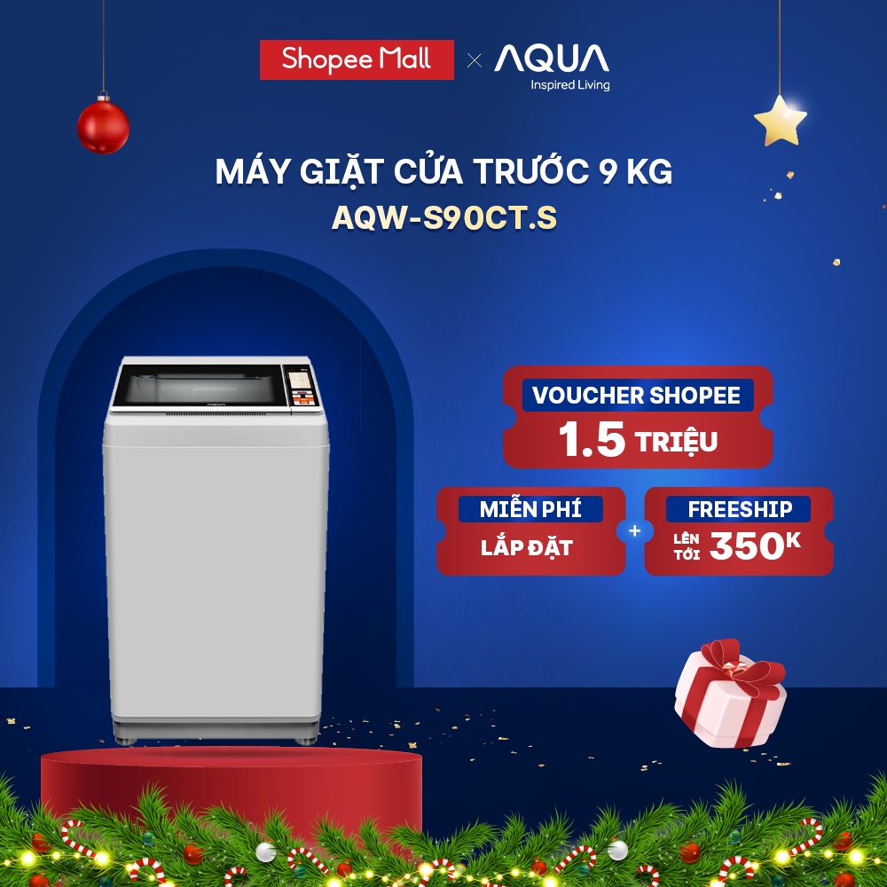 Máy giặt cửa trên 9kg Aqua AQW-S90CT.S - Hàng chính hãng