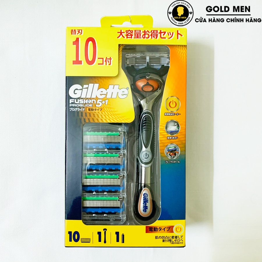 Dao cạo râu Gillette Fusion 5+1 set 10, set 6 Nhật Bản
