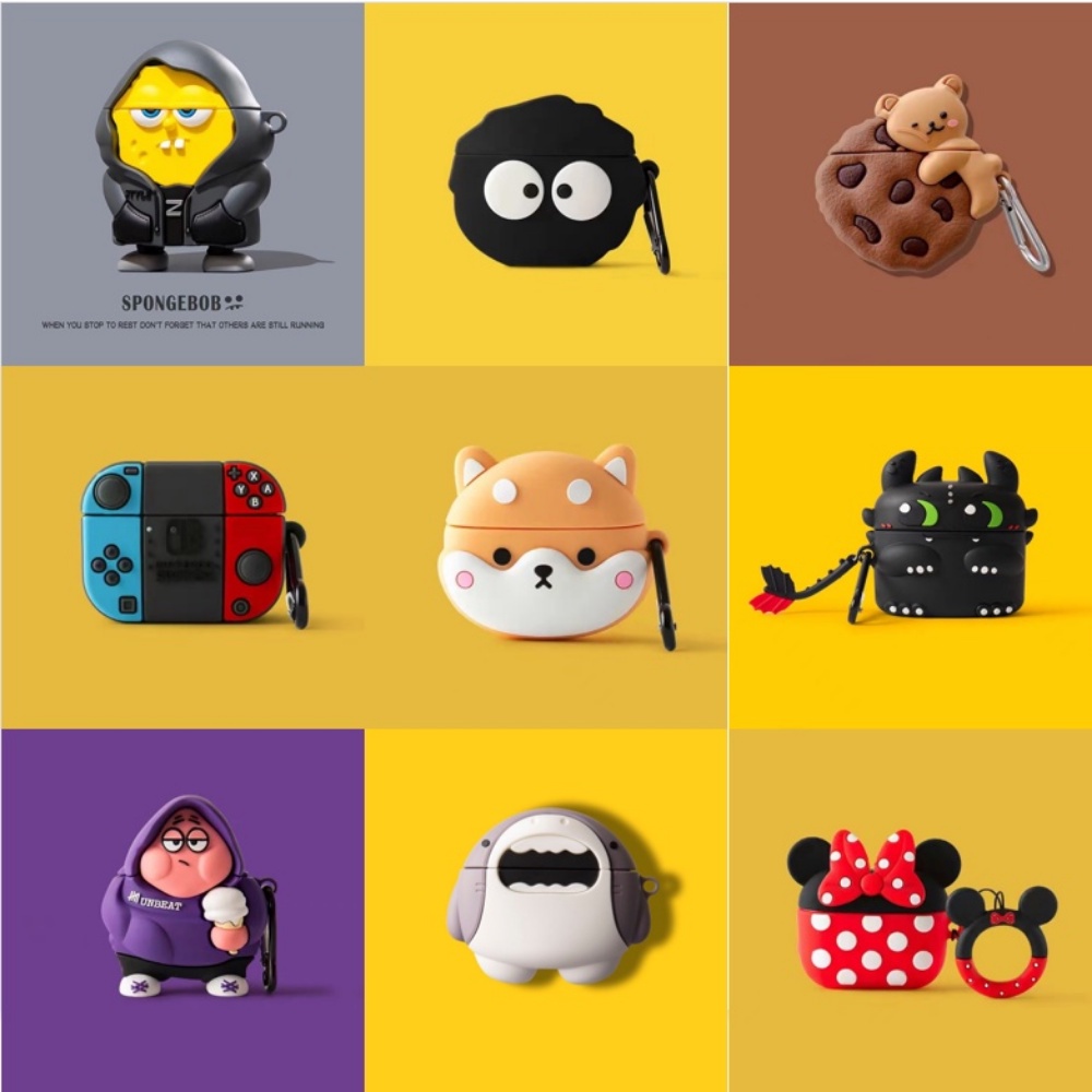 Phim hoạt hình dễ thương Puppy & Little Dinosaur cho vỏ tai nghe mềm Mini A3