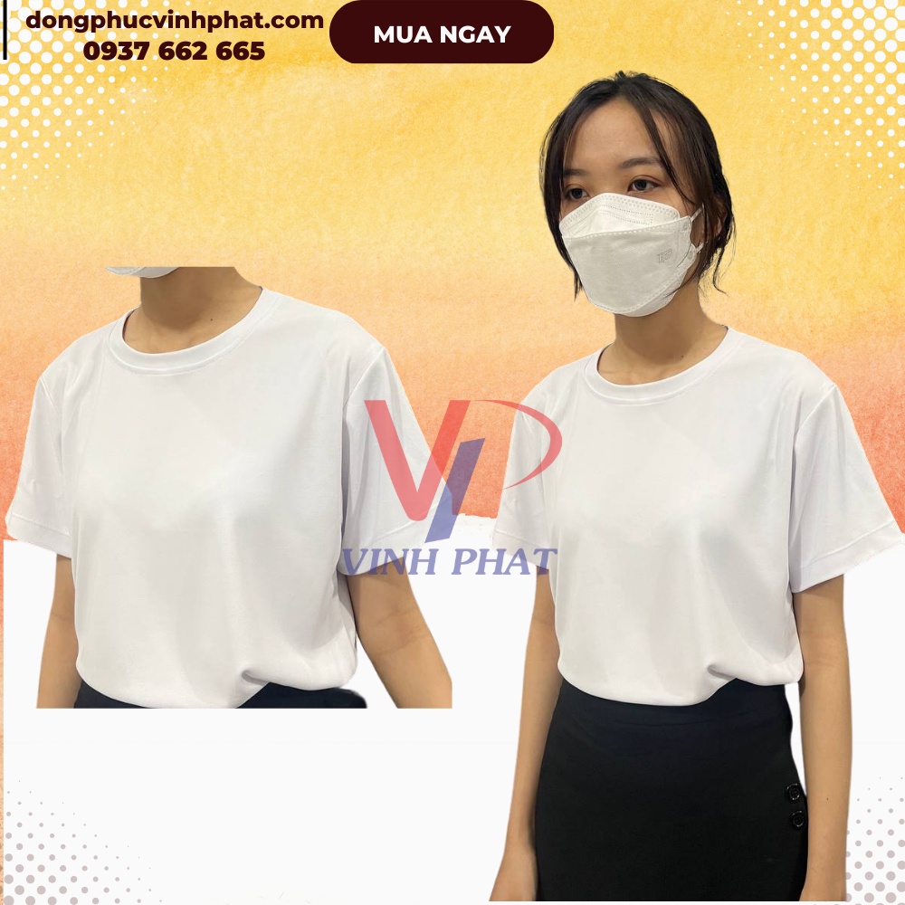 Áo Thun Trơn Nam Nữ Cổ Tròn Tay Ngắn Basic Trẻ Trung Vải Cotton Mịn Co Giãn Thoáng Mát - Hình Thật