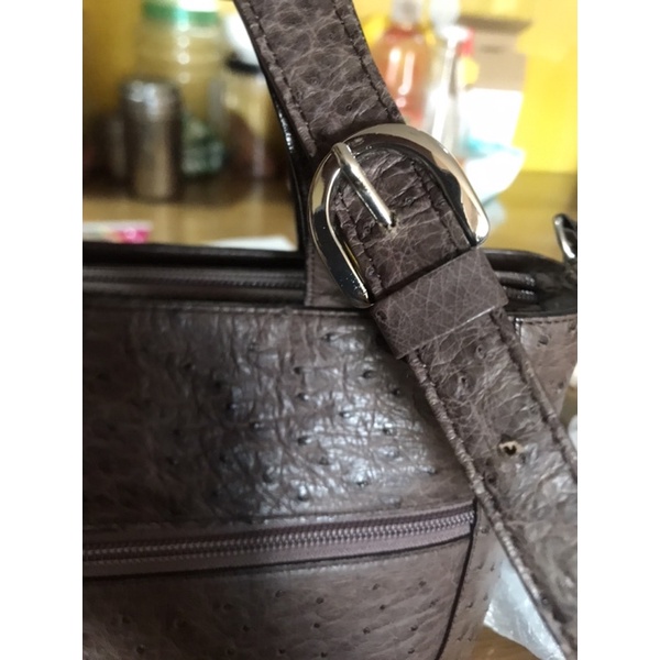 Túi da đà điểu nhật mới 25cm