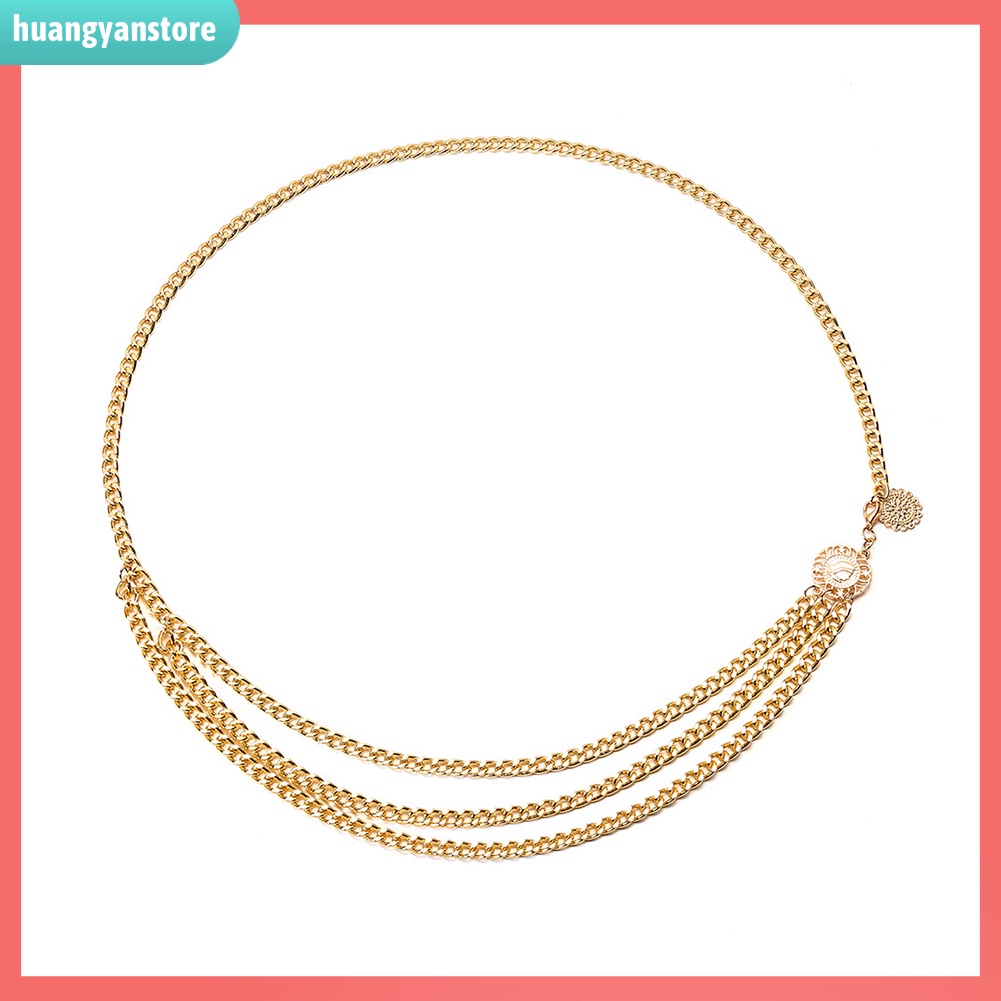 HY/ Thắt lưng kim loại thiết kế nhiều lớp độc đáo