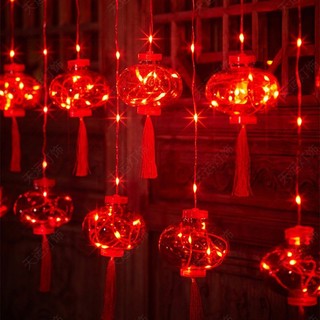 Đèn lồng trung thu ngoài trời dây dài 4m/10 bóng đèn lồng to thả xen kẽ